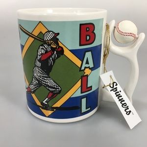 Dept 56 Baseball Spinners Ceramic Mug 12 oz NEW